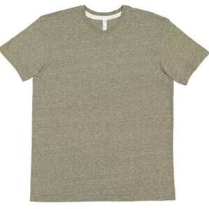 LAT Men's Short Sleeve Crew Neck Melange Jersey Tee Size Medium Military Green